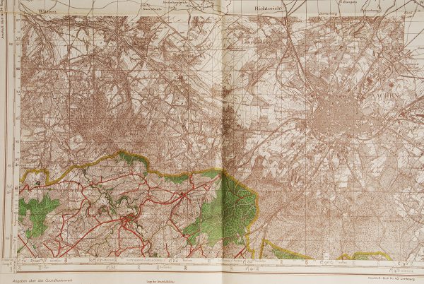 Large WW2 German Map - Aachen / Gemmenich