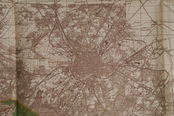 Large WW2 German Map - Aachen / Gemmenich