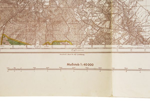 Large WW2 German Map - Aachen / Gemmenich