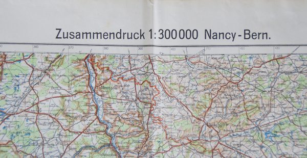 Large WWII German map of Nancy Hagenau