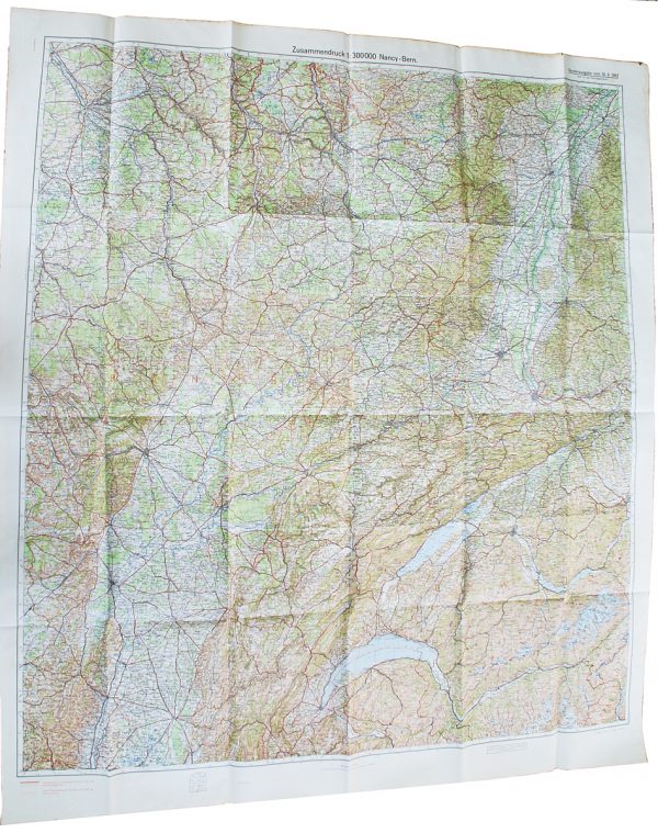 Large WWII German map of Nancy Hagenau