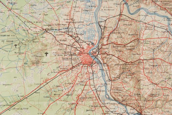 WWII German map of Bordeaux region, France
