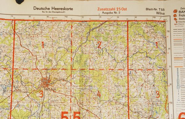 WWII German Eastern front map - Wilna, Lithuania