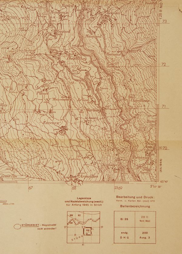 WWII German Map of Italy