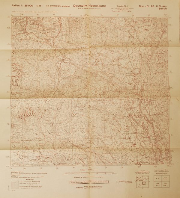 WWII German Map of Italy