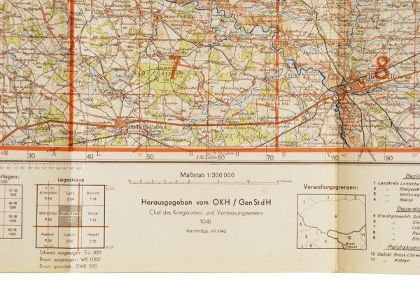 WWII German Eastern Front Map - Poland / Belarus