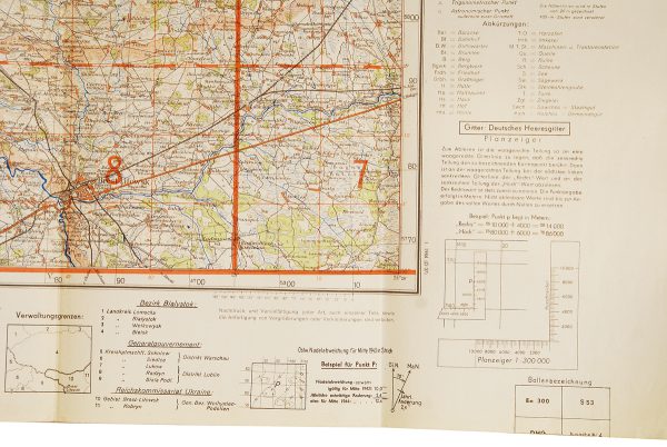 WWII German Eastern Front Map - Poland / Belarus