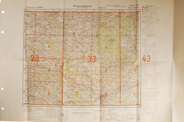 WWII German Eastern Front Map - Poland / Belarus