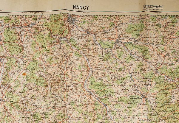 WWII German Map of Nancy France