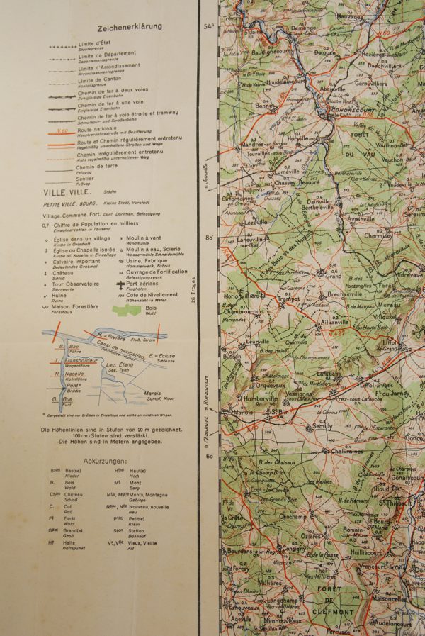 WWII German Map of Nancy France