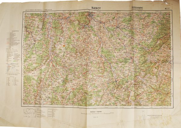 WWII German Map of Nancy France