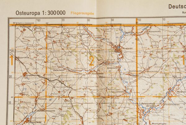 WWII German Eastern front map, Russia- Starobelsk