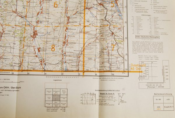 WWII German Eastern front map, Russia- Starobelsk