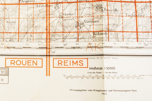 WWII German Map of Amiens France