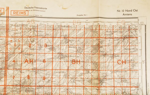 WWII German Map of Amiens France