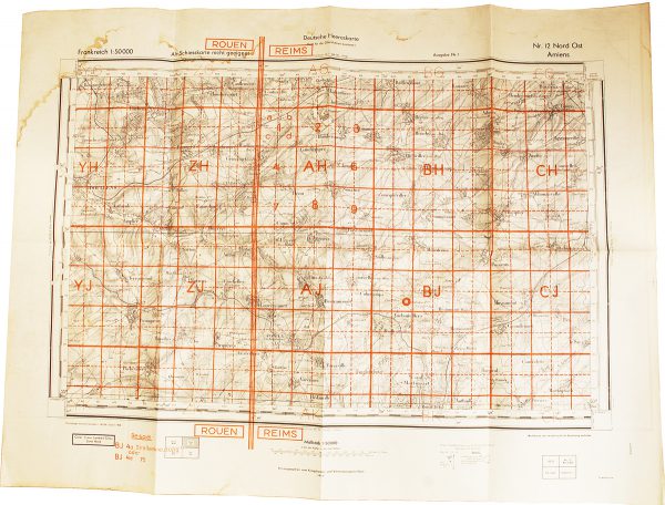 WWII German Map of Amiens France