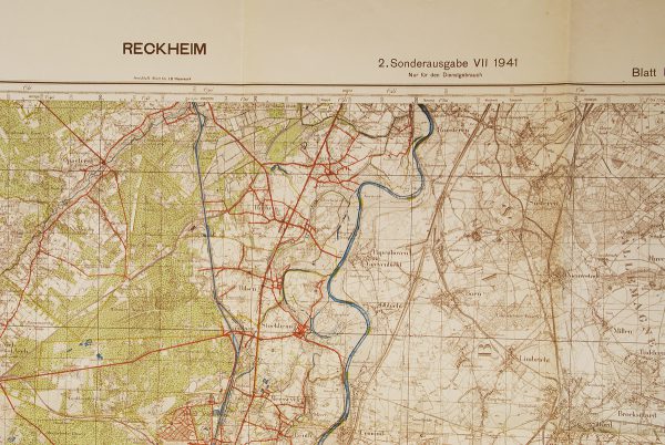 Large WWII German map of Belgium, Reckheim