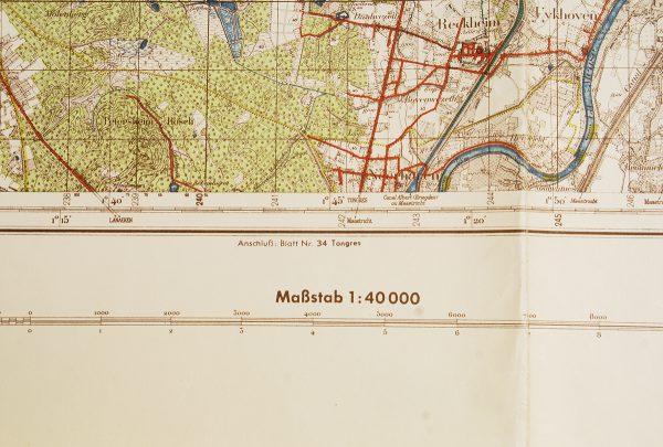 Large WWII German map of Belgium, Reckheim