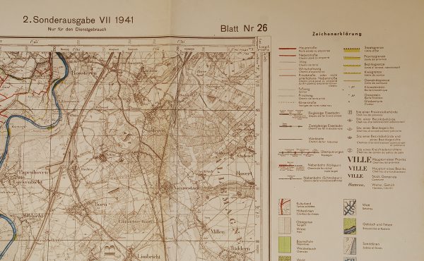 Large WWII German map of Belgium, Reckheim