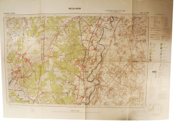 Large WWII German map of Belgium, Reckheim