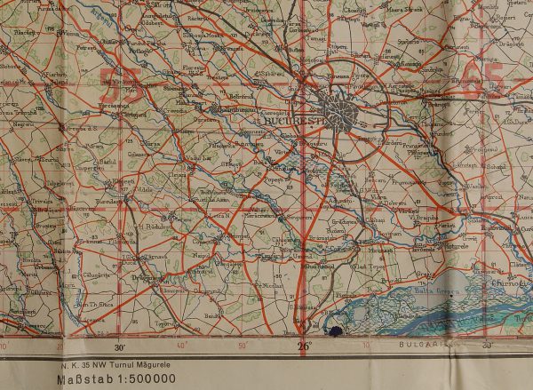 WWII German map of Bucharest