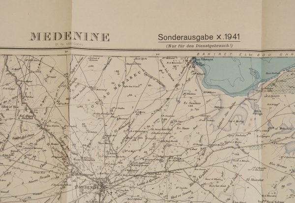 WWII German Afrika korps Map - Medenine, Tunisia