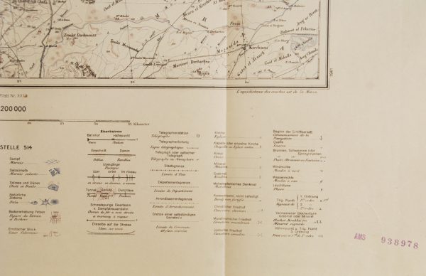 WWII German Afrika korps Map - Medenine, Tunisia