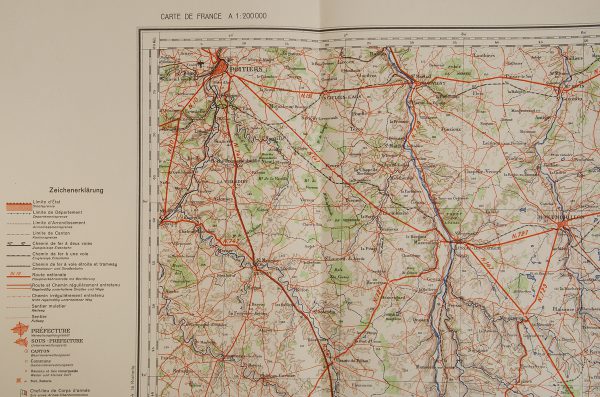 WWII German Map Poitiers, France