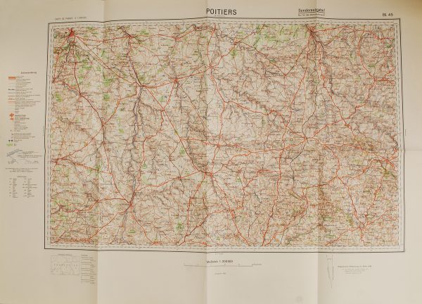 WWII German Map Poitiers, France