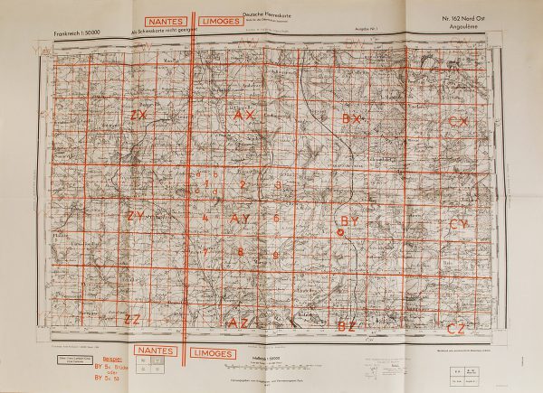 WWII German Map Limoges, France