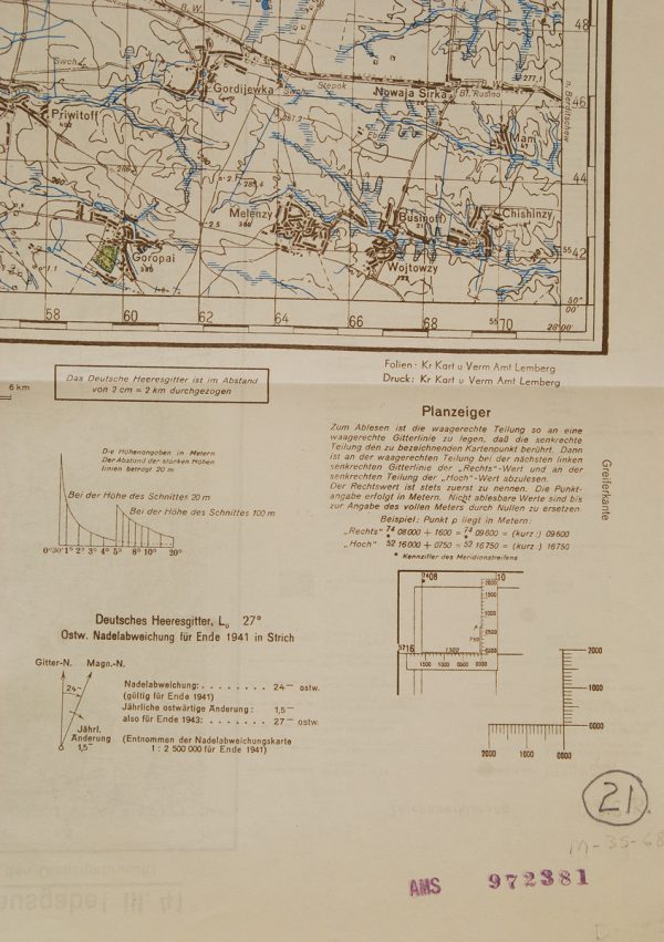 WWII German Russian Front map, Dsershinsk