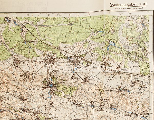 WWII German Russian Front map, Dsershinsk