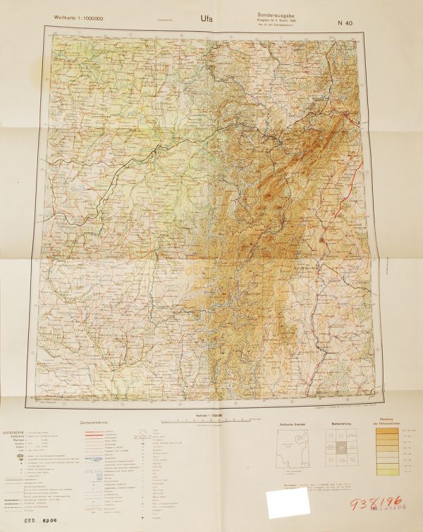 WWII German Russian Front Map - Ufa