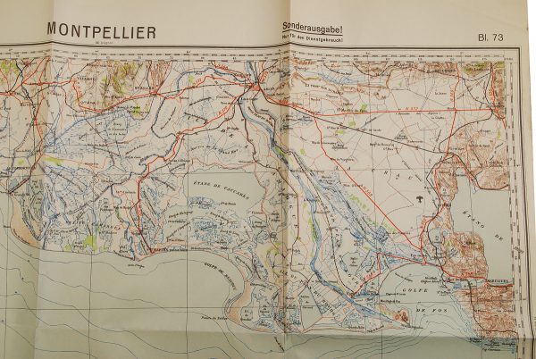 WWII German Map, Montpelier area, France