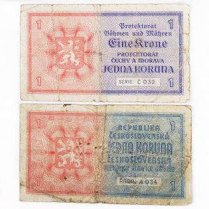 Third Reich German Protektorat 1 Krone Note - Czechoslovakia