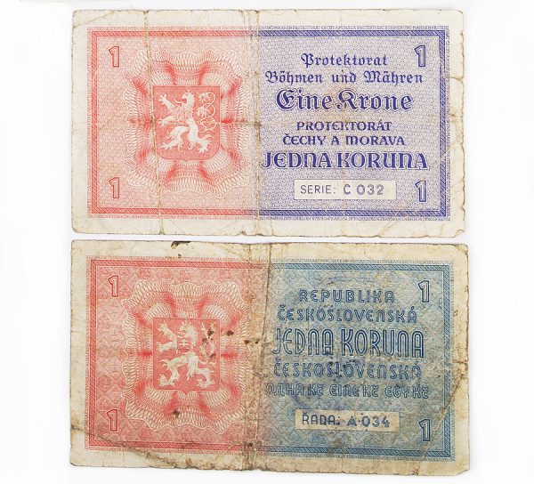 Third Reich German Protektorat 1 Krone Note - Czechoslovakia