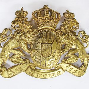 Bavarian Pickelhaube gilt plate circa 1914