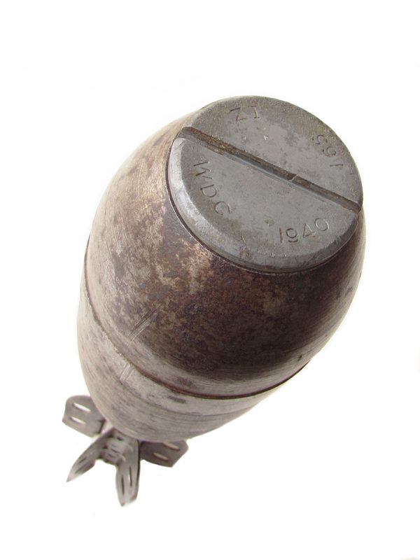 Inert WWII British 3-Inch Mortar Round, 1941 Dated