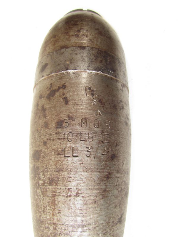 Inert WWII British 3-Inch Mortar Round, 1941 Dated