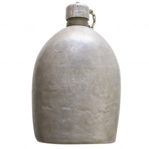 WW1 US Army Aluminium Field Flask - Named