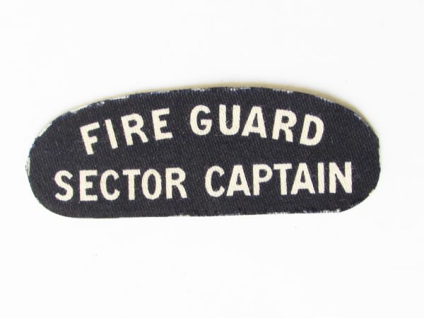 WWII British Fire Guard Sector Captain Badge
