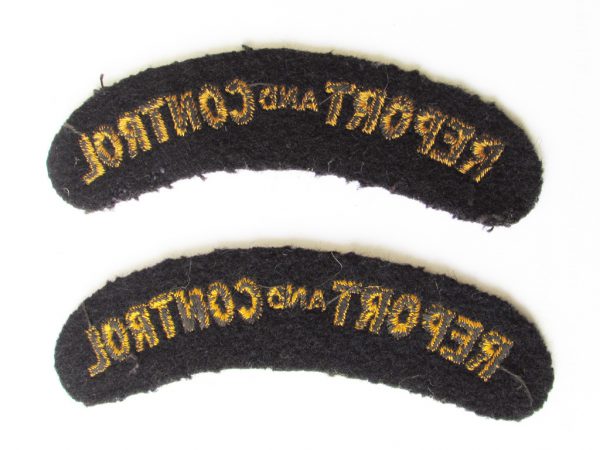 WWII British Report & Control Shoulder tabs