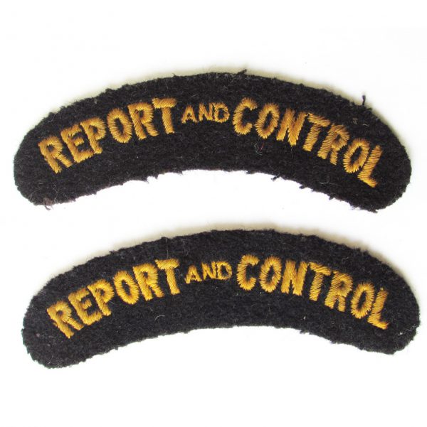 WWII British Report & Control Shoulder tabs