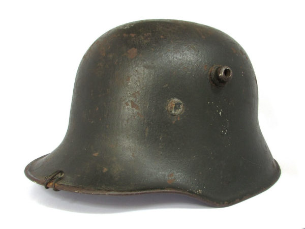 WWII German Re-issue M18 helmet with Tarnnetz hooks