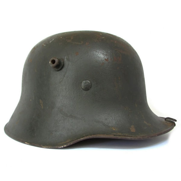 WWII German Re-issue M18 helmet with Tarnnetz hooks