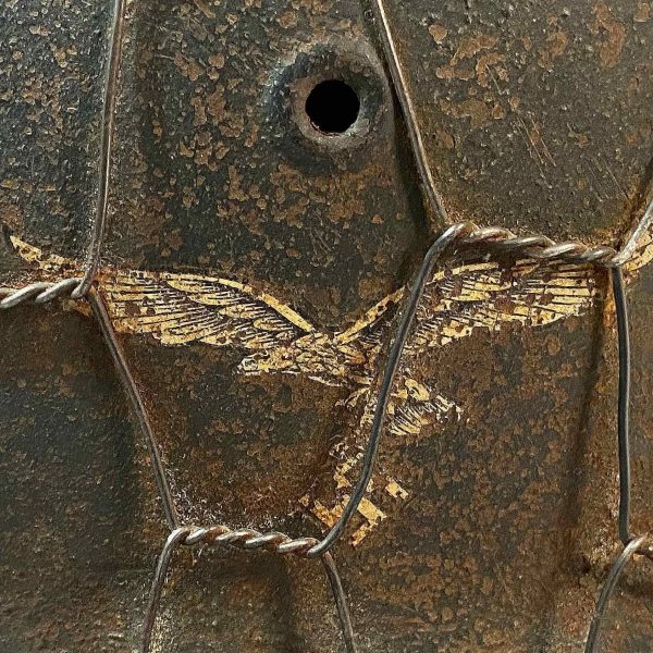 M42 Luftwaffe SD helmet with chicken wire from collection of John Burnett